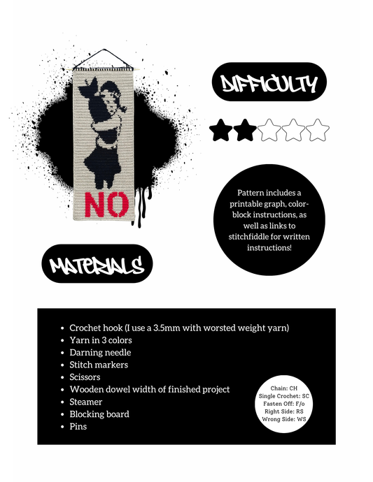 Bomb Hugger Tapestry Pattern