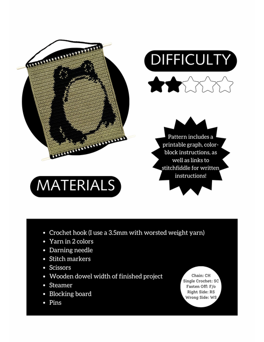 Hoji Frog Crochet Tapestry Pattern