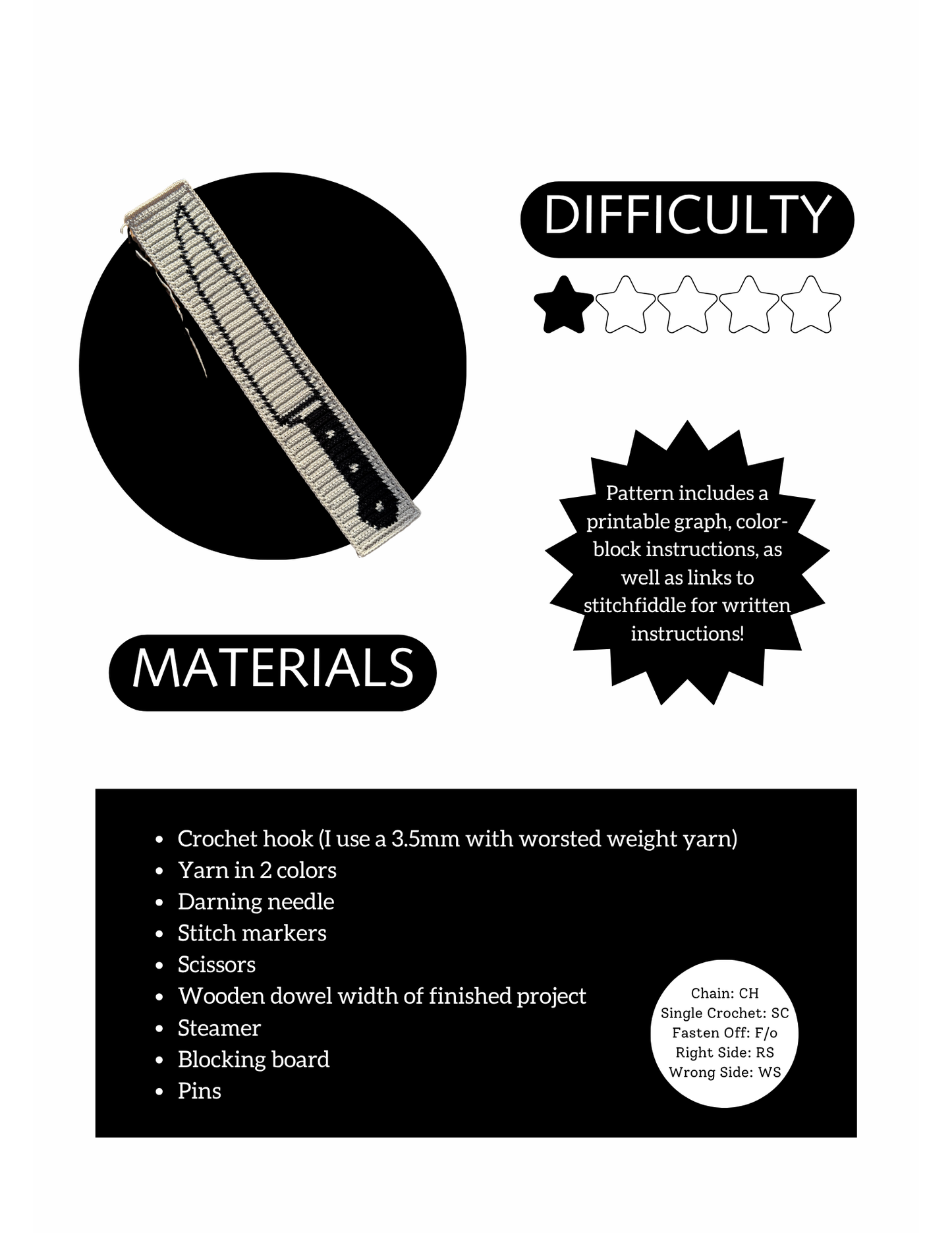 Knife Tapestry Pattern