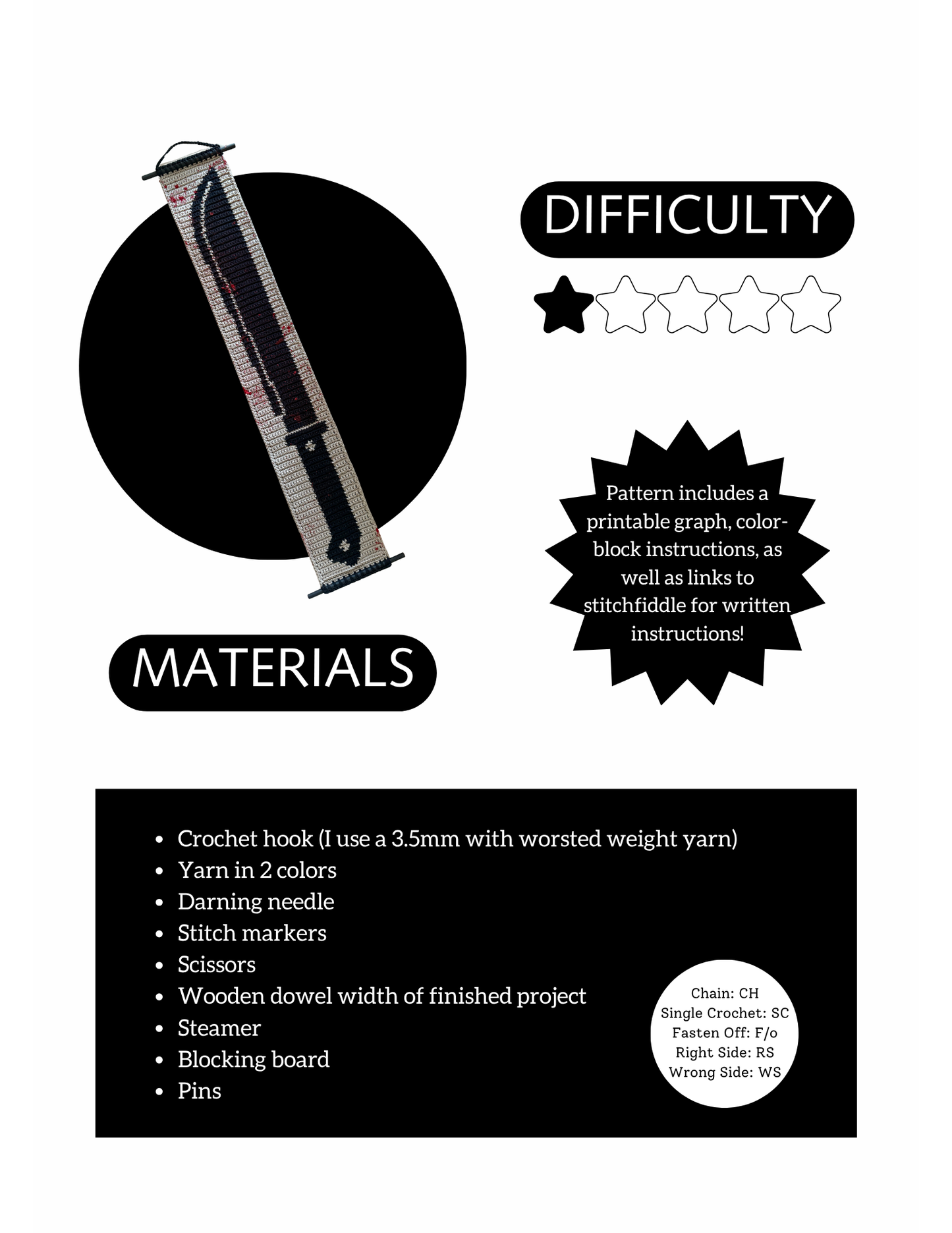 Machete Tapestry Pattern