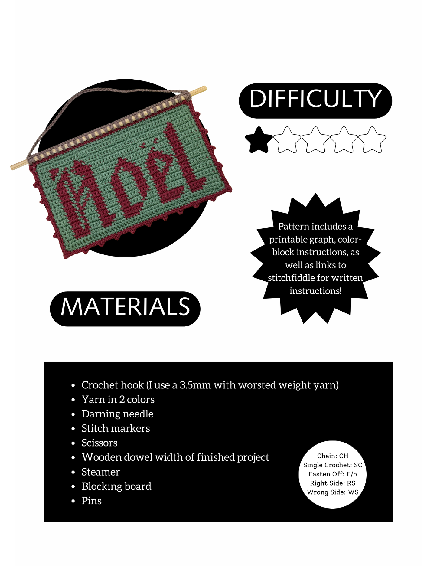 Noel Crochet Tapestry Pattern